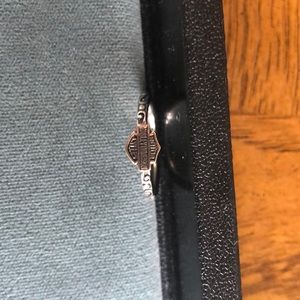 Silver and gold Harley Davidson ring